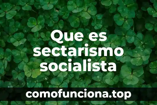Qué es el movimiento socialista 4 Que es sectarismo socialista