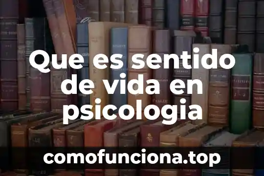 Que es de por vida significado 8 Que es sentido de vida en psicologia