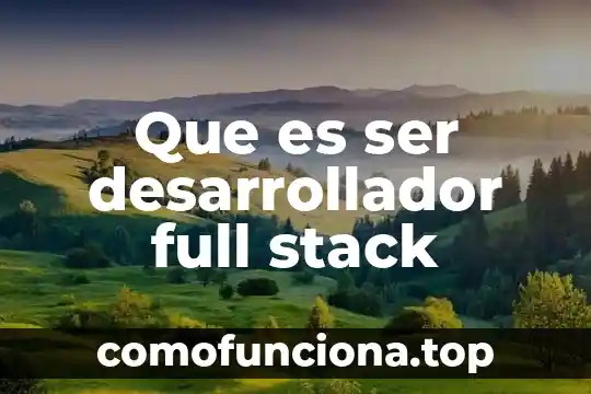 Que es el desarrollador estabilizador 5 Que es ser desarrollador full stack