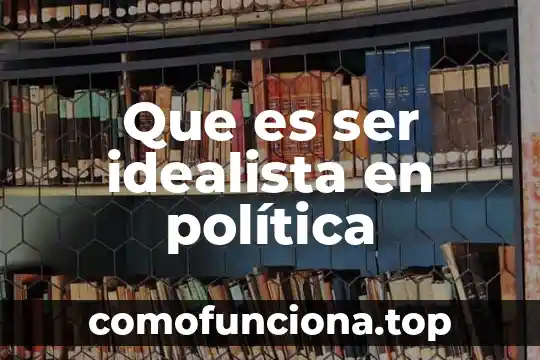 Que es ser bodrio 4 Que es ser idealista en política