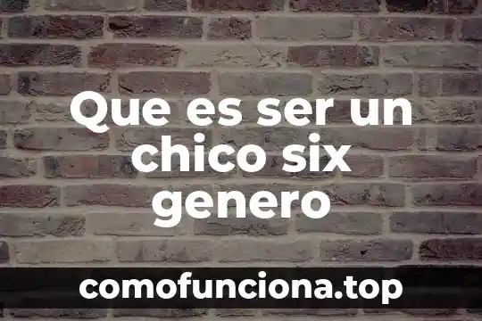 Que es adopta un chico com ar 8 Que es ser un chico six genero