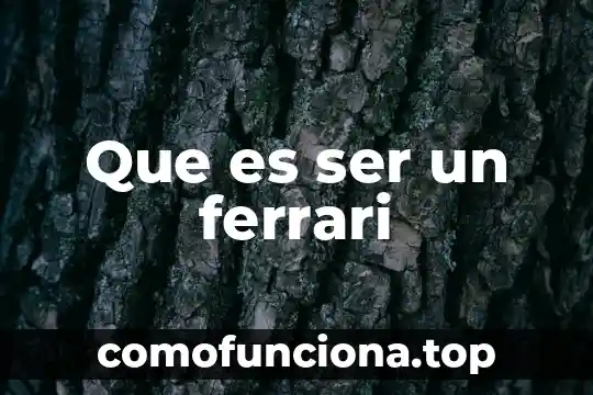 Que es ser rota 6 Que es ser un ferrari