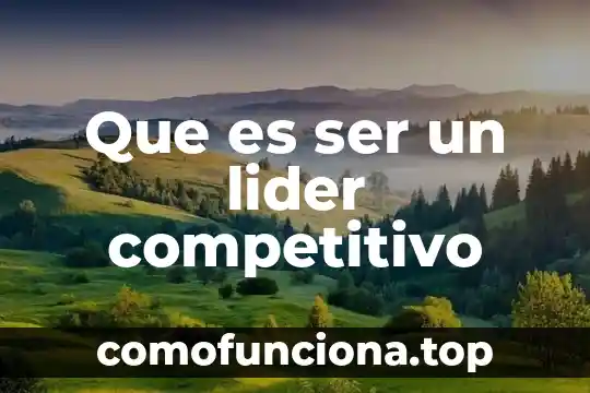 Que es ser una persona politicamente expuesta 6 Que es ser un lider competitivo