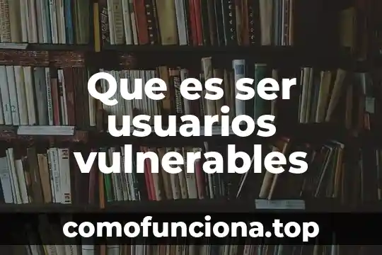 Que es ser una mujer vulnerable 5 Que es ser usuarios vulnerables