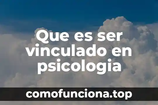 Que es ser fisio 5 Que es ser vinculado en psicologia