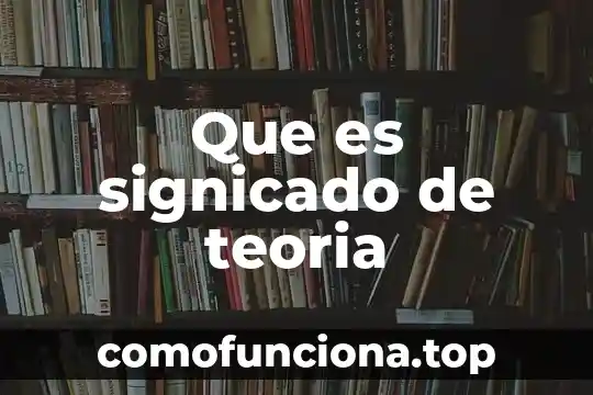 Qué es la teoría de la cantidad 8 Que es signicado de teoria