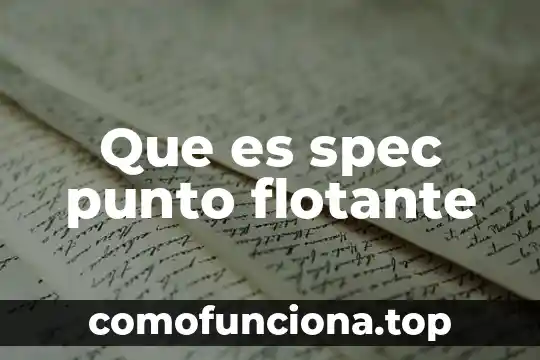 Que es punto final 4 Que es spec punto flotante