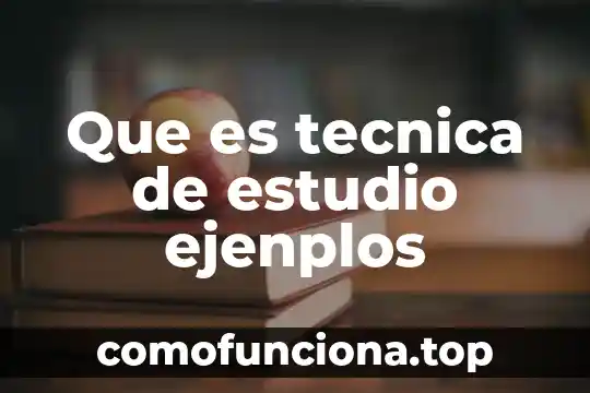 Que es la organizacion tecnica productiva 7 Que es tecnica de estudio ejenplos