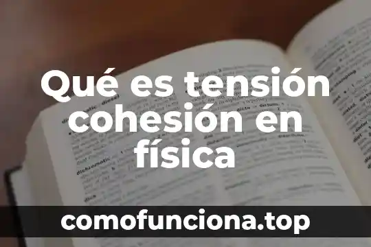 Que es sentido de pertenencia y cohesion social 3 Qué es tensión cohesión en física