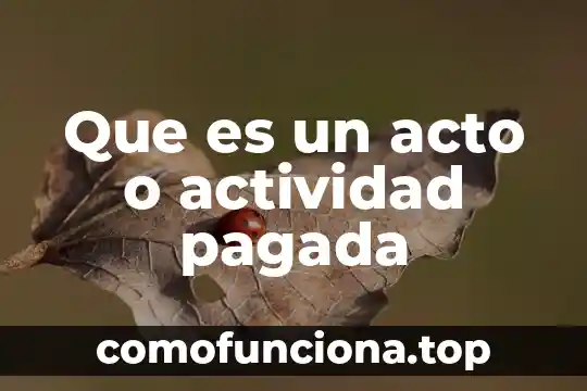 Que es un acto moral en filosofía 6 Que es un acto o actividad pagada