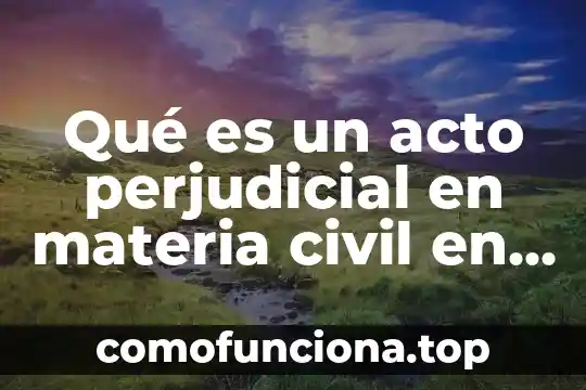 Que es el arte materia 3 Qué es un acto perjudicial en materia civil en México