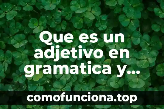 Qué es el artículo, pronombre, adjetivo, nombre o sustantivo 7 Que es un adjetivo en gramatica y ejemplos