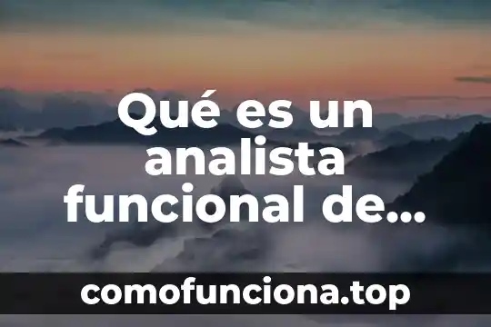 Que es arte funcional 7 Qué es un analista funcional de pruebas