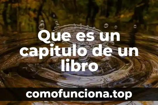 Que es el capitulo planta 3 Que es un capitulo de un libro