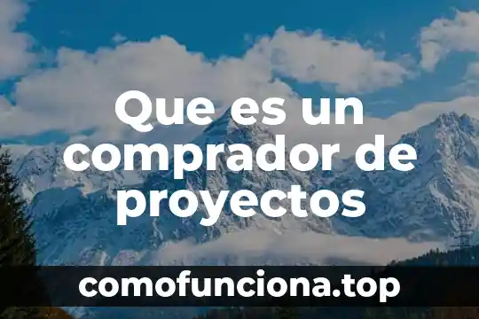 Que es un gestionador de proyectos 3 Que es un comprador de proyectos