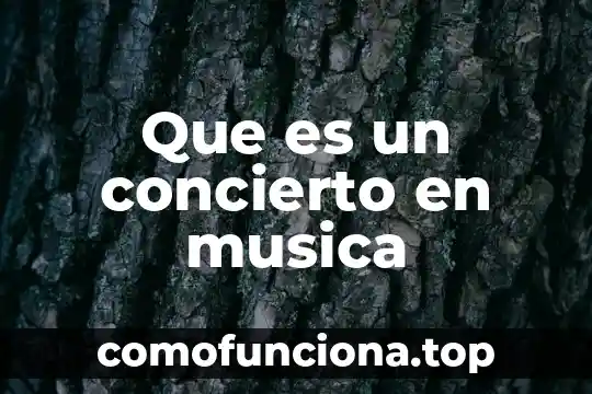 Para que es la música 8 Que es un concierto en musica
