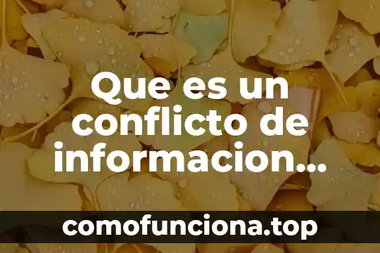 Que es el conflicto de las leyes 6 Que es un conflicto de informacion intragrupal