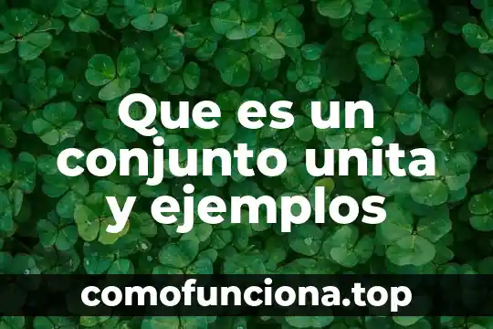 Qué es ser un conjunto denso 6 Que es un conjunto unita y ejemplos