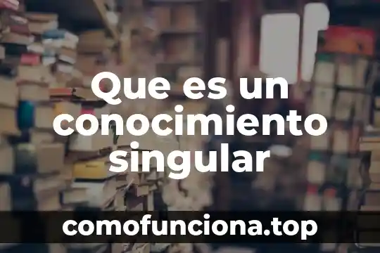 Que es conocimiento lógico 6 Que es un conocimiento singular