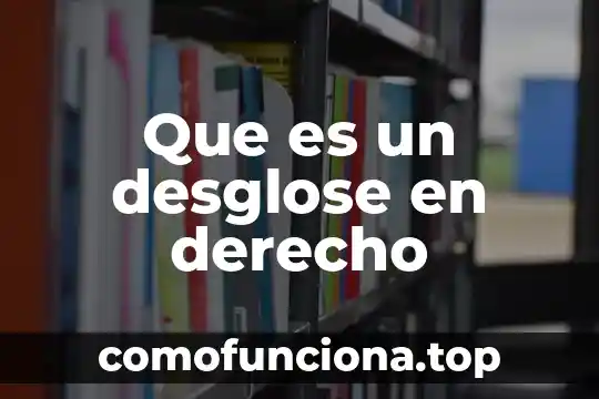 En la filosofía que es eficiente 8 Que es un desglose en derecho