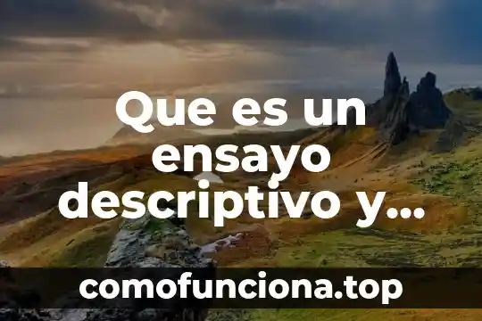 Que es el conocimiento descriptivo 6 Que es un ensayo descriptivo y como se hace