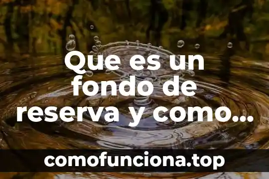Que es educacion integra 7 Que es un fondo de reserva y como se integra