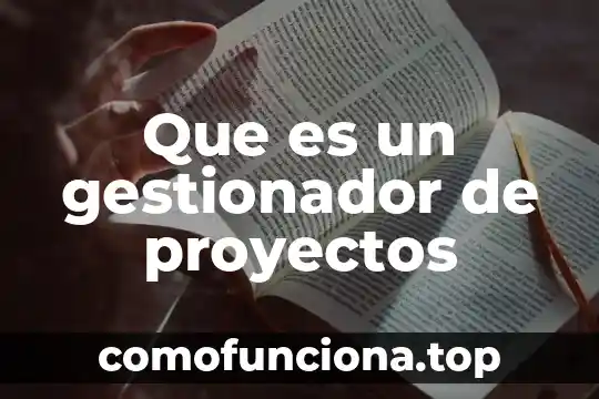 Que es un comprador de proyectos 6 Que es un gestionador de proyectos