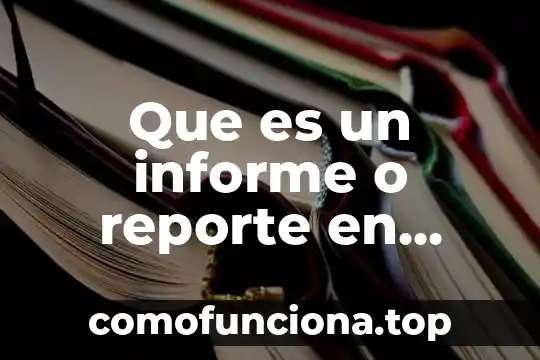 Que es la sexualidad del amor 4 Que es un informe o reporte en informatica