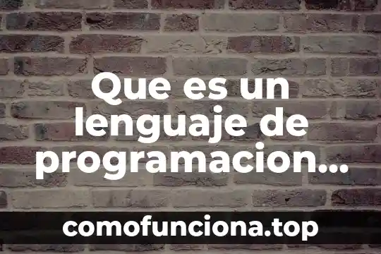 Que es un concepto basico de la programacion 7 Que es un lenguaje de programacion de bajo nivel