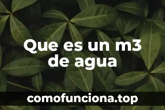 Agua purificada definición 4 Que es un m3 de agua