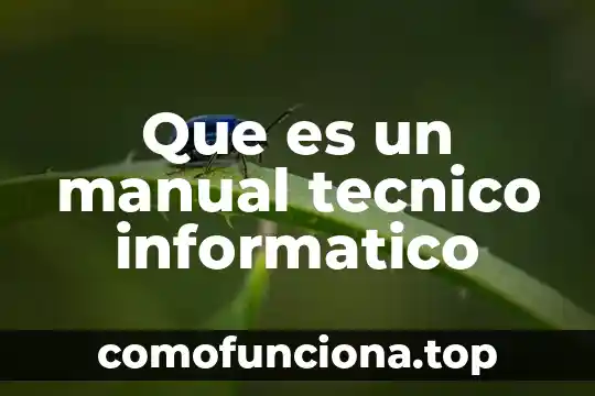 Que es un sistema informatico y como esta compuesto 8 Que es un manual tecnico informatico
