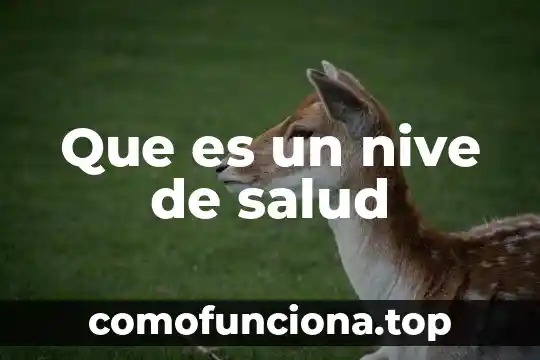 Qué es un signo en la salud 8 Que es un nive de salud
