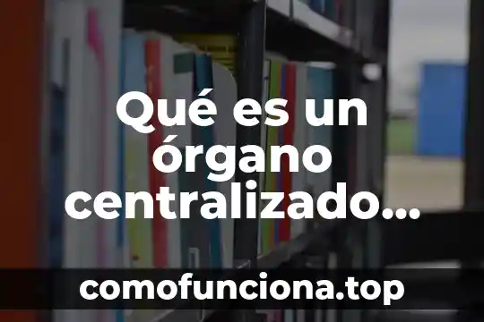 Qué es el órgano del ser humano 8 Qué es un órgano centralizado historia