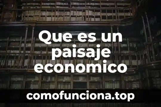 Que es un ente economico 7 Que es un paisaje economico