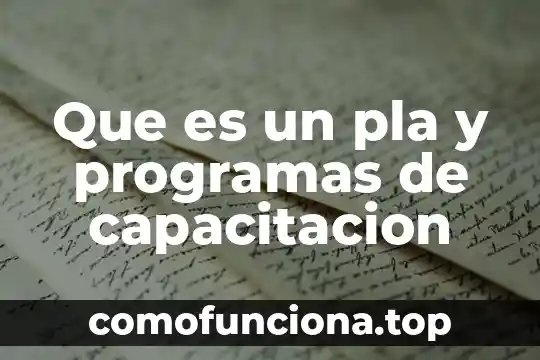 Qué es un programas asistencialista 6 Que es un pla y programas de capacitacion