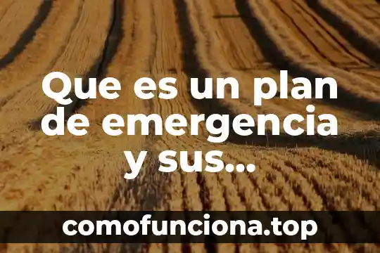 Que es un instructivo de emergencia significado 5 Que es un plan de emergencia y sus caracteristicas