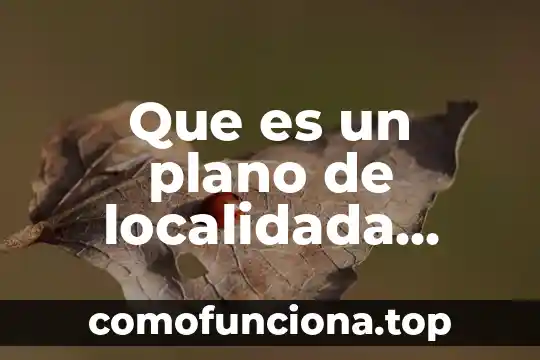 Que es plano en diseño 5 Que es un plano de localidada urbana