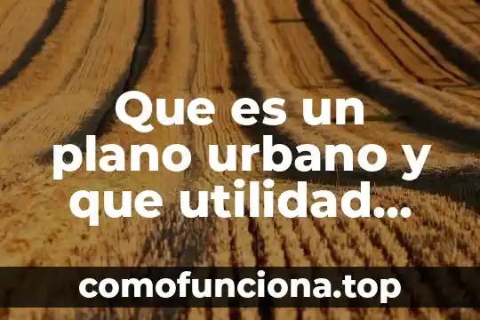 Que es y su funcion disco duro 6 Que es un plano urbano y que utilidad tiene