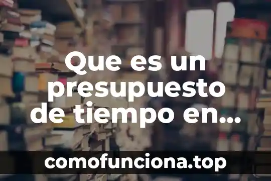 Flash que es la línea de tiempo 3 Que es un presupuesto de tiempo en auditoria