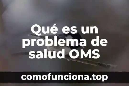 Que es ser faro 3 Qué es un problema de salud OMS