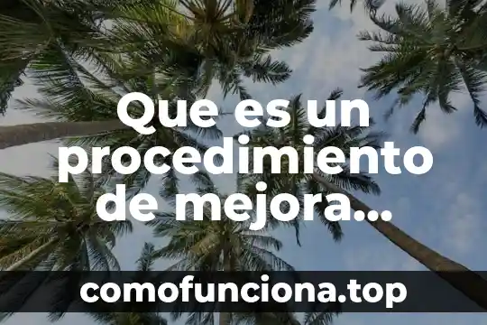 Que es mejora del cuajado en una planta de ornato 3 Que es un procedimiento de mejora continua