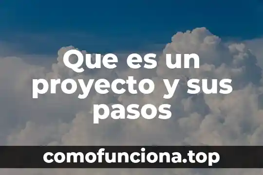 Que es un proyecto darba 7 Que es un proyecto y sus pasos