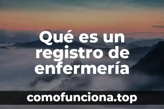Que es el registro de movimiento financiero 8 QuĆ© es un registro de enfermerĆa