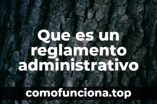Que es analisis administrativo 3 Que es un reglamento administrativo