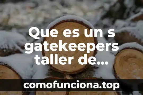 Taller mecanico automotriz que es 8 Que es un s gatekeepers taller de investigacion