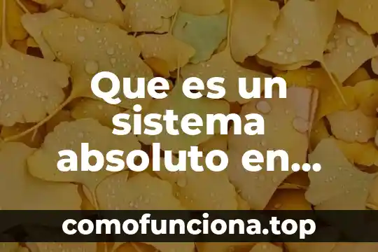 Que es el conocimiento absoluto 8 Que es un sistema absoluto en cnc