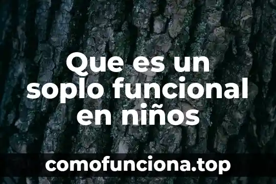 Que es arte funcional 4 Que es un soplo funcional en niños