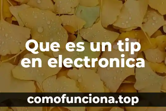 Que es el tri tip 4 Que es un tip en electronica