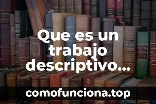 Que es el conocimiento descriptivo 3 Que es un trabajo descriptivo narrativo