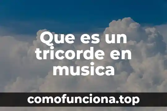 Qué es la música y sus principios básicos 3 Que es un tricorde en musica
